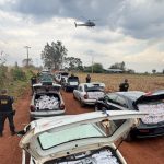 Com apoio aéreo, DOF apreende 17 veículos e mais de R$ 1,4 milhão em contrabando na fronteira
